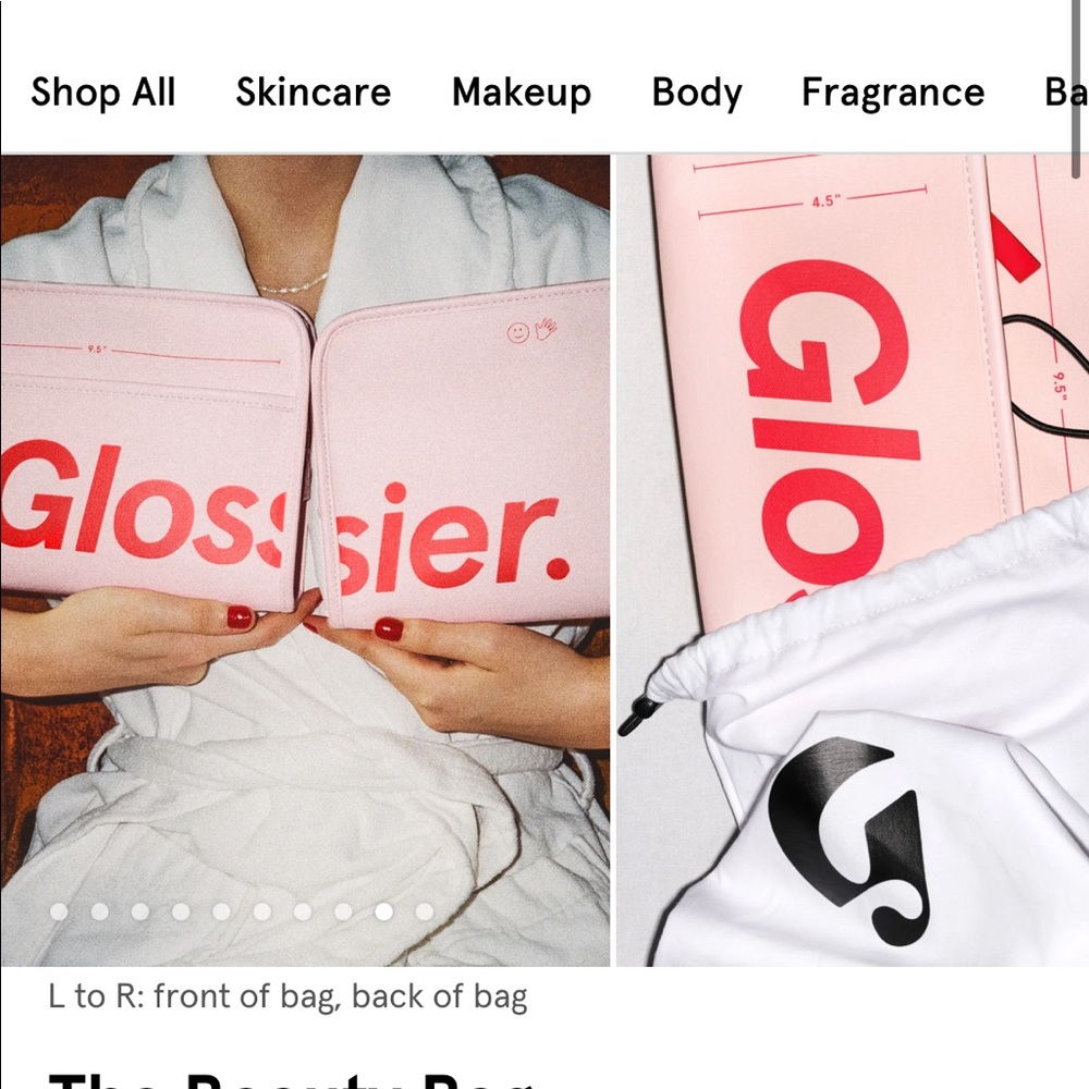 NWT SOLD OUT Glossier Beauty Bag